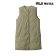【MUJI 無印良品】女輕量羽絨抗靜電內裏無領長版背心(共3色)