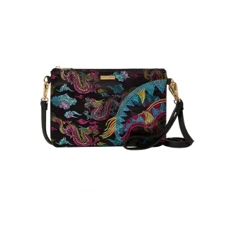 【SPRAYGROUND】EMBROIDERED DRAGONS POUCHETTE刺龍圖騰兩用手拿包(黑色)