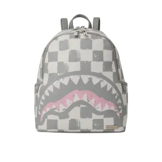 【SPRAYGROUND】VANQUISH CREAM SAVAGE奶油棋盤格鯊魚後背包(灰色)