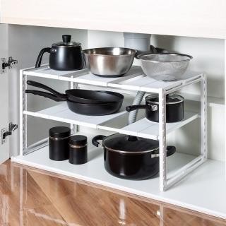 【NITORI 宜得利家居】DECO HOME商品 可調整水槽下方置架 ETA D40 WH(DECO HOME 水槽下方置架)