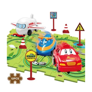 【TOY PLANET 玩具星球】益智拼圖軌道_汽車/飛機