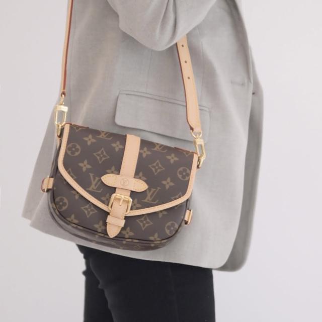 【Louis Vuitton 路易威登】LV M46740 Saumur BB 經典花紋肩斜馬鞍包兩用包(現貨)