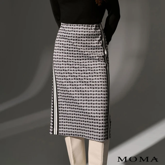 MOMA 緞面拼接小香風短裙(黑色)評價推薦