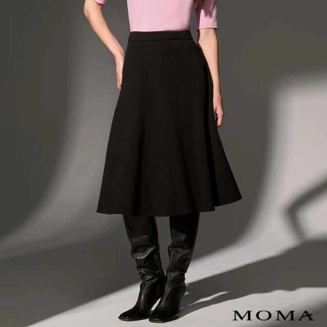MOMA 緞面拼接小香風短裙(黑色)評價推薦