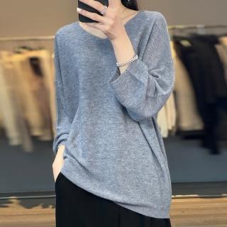 【Very Buy 非常勸敗】預購/春季插肩袖羊毛衫女圓領套頭長袖毛衣百搭寬鬆針織衫內搭上衣