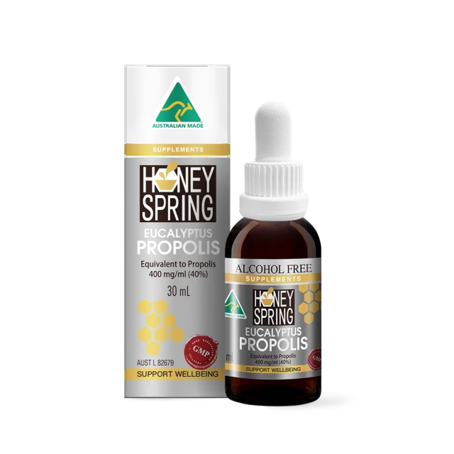 即期品 Honey Spring 蜜泉 澳洲蜜泉 尤加利精油蜂膠40% 無酒精 滴液食品(蜂膠滴液)