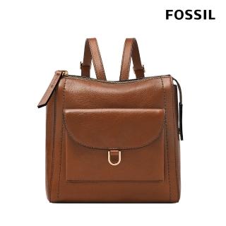 【FOSSIL 官方旗艦館】Parker 真皮迷你後揹包-棕色 ZB1921200