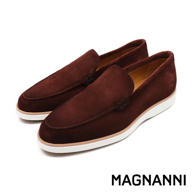 MAGNANNI 西班牙手工絨面樂福鞋 深棕色(25117-DBRS)