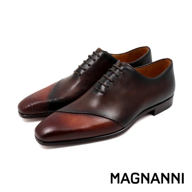 MAGNANNI 西班牙手染質感拼接造型牛津鞋 摩卡棕(23869B-MAR)