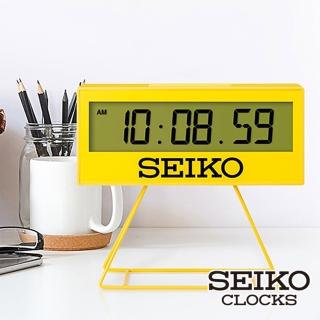 【SEIKO 精工】立式計時器電子顯示鬧鐘 QHL083Y(按鈕式貪睡鍵 夜燈)