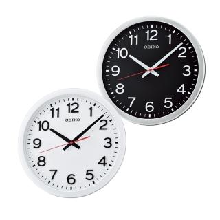 【SEIKO 精工】35cm靜音簡約風時尚掛鐘時鐘 QXA732S.QXA732W(塑膠外殼 靜音 直徑35cm 黑白簡約)