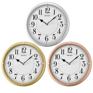 【SEIKO 精工】歐風文字靜音掛鐘 QXA637G.QXA637P.QXA637S(塑膠外殼 靜音機芯 3色可選)