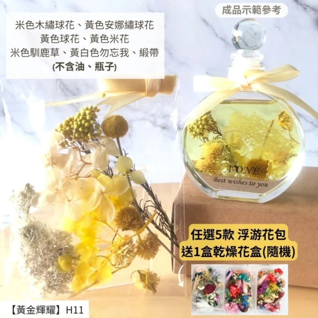 A-ONE 匯旺 浮游花DIY材料包 天然乾燥花 材料包 乾燥花材 尤加利葉 乾花 永生花勿忘我 木繡球花 H11