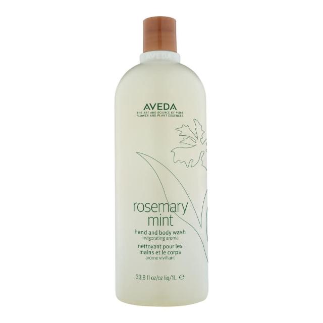 AVEDA 迷迭薄荷沐浴乳，801-1000ml 容量，適合油性、乾性、敏感及全膚質肌膚。採用花香與清新花草香調，帶來放鬆舒適的沐浴體驗。包裝為單入組，方便日常使用與攜帶。