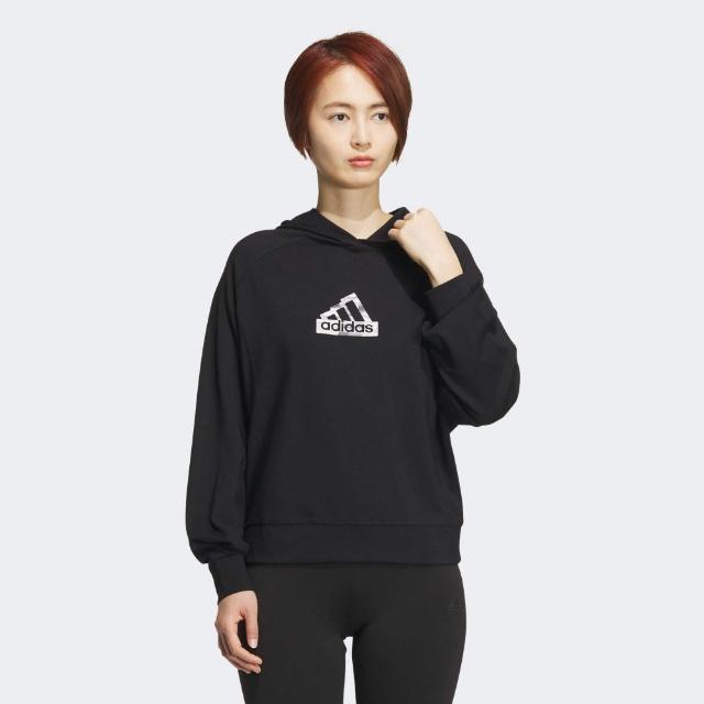 【adidas 愛迪達】上衣 女款 長袖上衣 帽T 運動 TECH DK HOODY 黑 IM8824