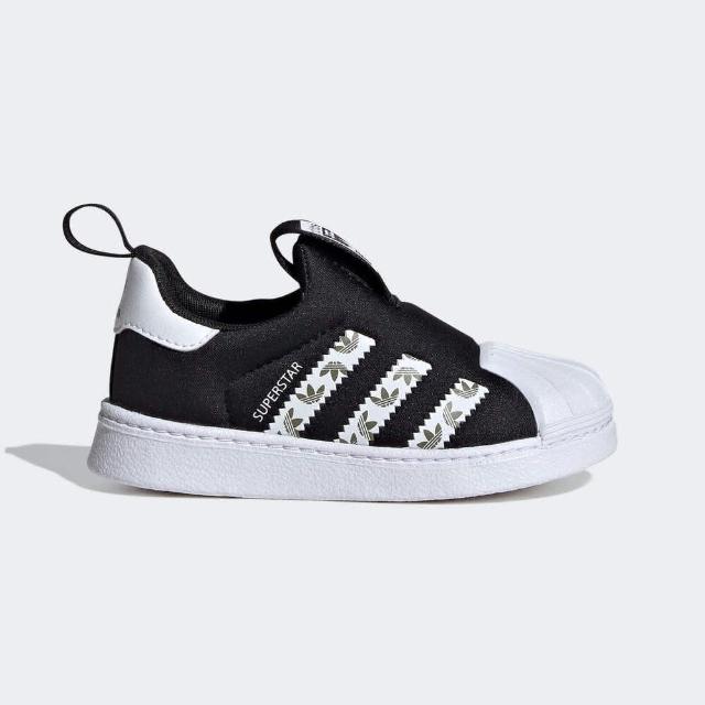 【adidas 愛迪達】Superstar 360 I 小童 休閒鞋 運動 經典 三葉草 套穿式 包覆 黑白(JH6499)