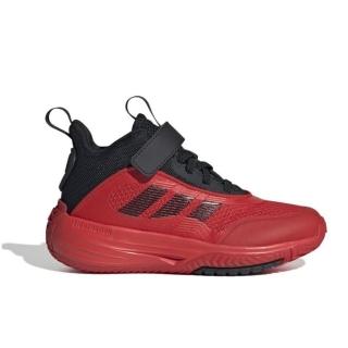 【adidas 愛迪達】Ownthegame 3.0 K 中大童 籃球鞋 運動 魔鬼氈 耐磨 緩震 紅黑(IF4594)