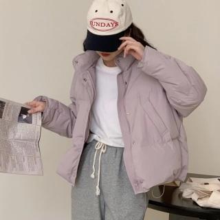 【米蘭精品】現貨+預購 羽絨棉外套夾棉夾克(保暖韓版短款純色時尚女外套4色m1ae5)