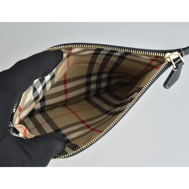 【BURBERRY 巴寶莉】BURBERRY London LOGO開口式地球儀圖案織布拼滾邊牛皮手提肩背子母托特包(米)