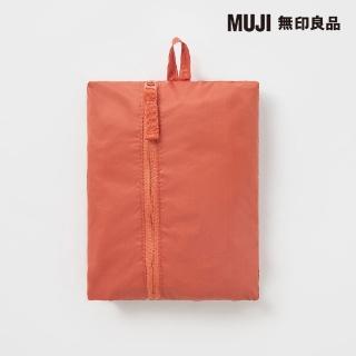 【MUJI 無印良品】中/可折再生尼龍托特包/縱型.橘 38x20x34cm