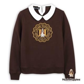 【Hush Puppies】女裝 上衣 品牌徽章HP經典刺繡狗上衣(咖啡 / 44210102)