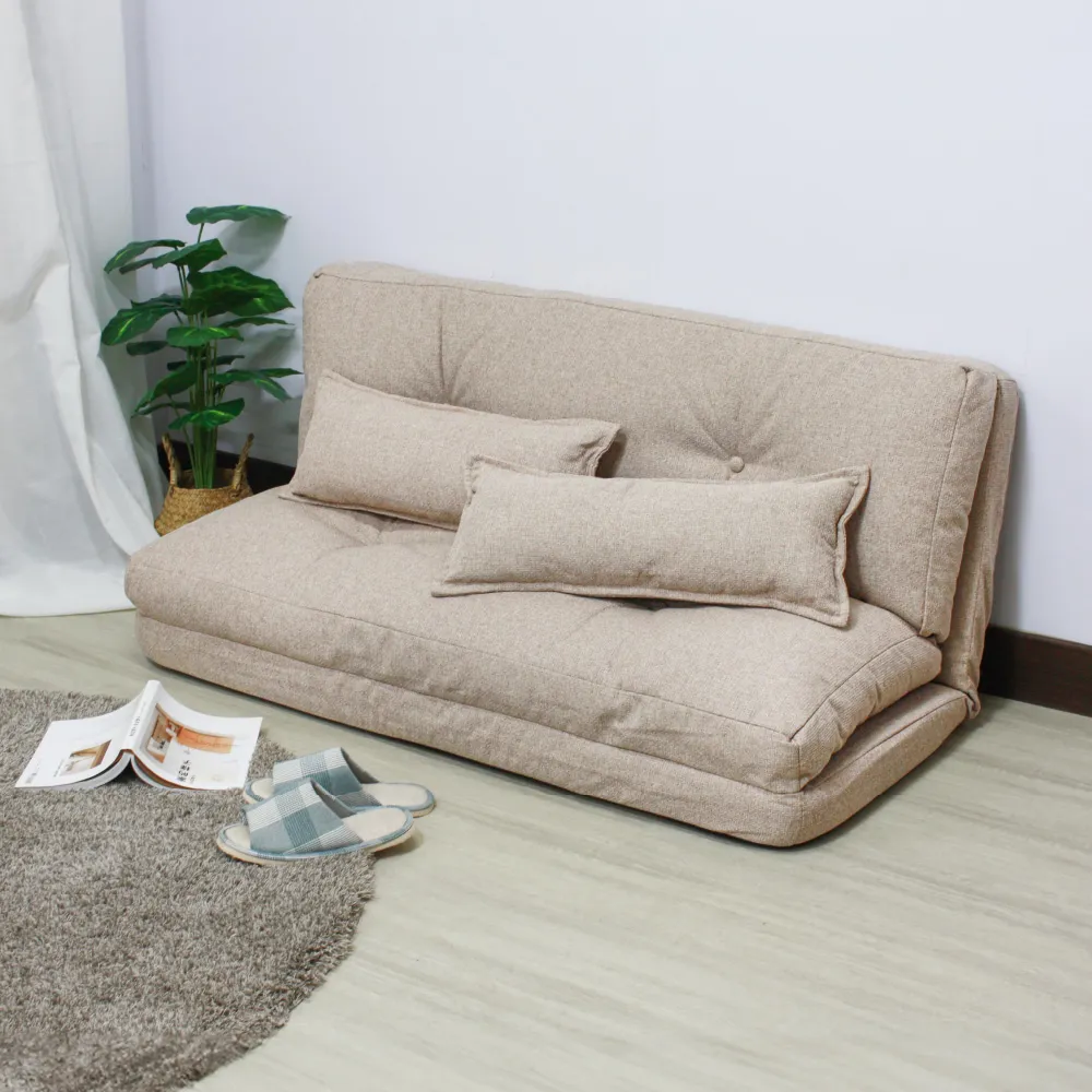 【巧屋家居】維拉姆 科技布 120cm懶人沙發(沙發床 防潑水易清理可平躺 沙發躺椅 折疊沙發 豆腐沙發 床墊)