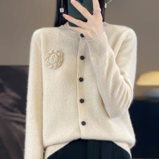 【Very Buy 非常勸敗】預購/澳洲羊毛針織圓領開衫長袖保暖外套
