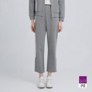 【ILEY 伊蕾】運動風格配條裝飾長褲(灰；M-XL；1244166410)