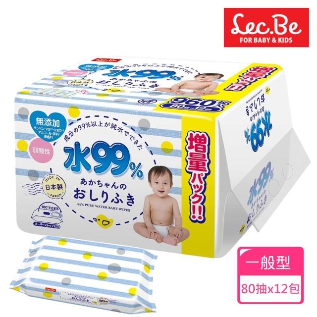 【LEC】日本純水99%一般型濕紙巾(80抽x12包入)