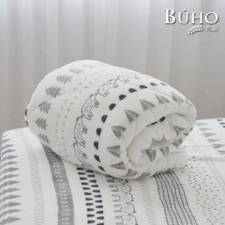 【BUHO 布歐】法蘭絨北歐童趣150x200cm舖棉暖暖被+信封枕套三件組(多款任選)