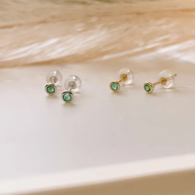 【City Diamond 引雅】『童話故事』14K天然祖母綠20分白K金 黃K金 手鍊 耳環套組(璀璨流光系列)