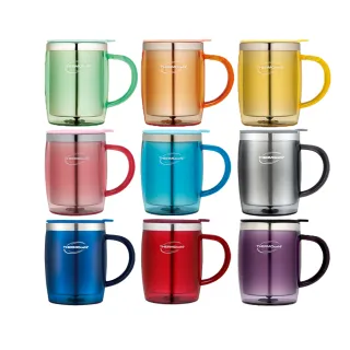 【THERMOcafe凱菲】買1送1_不鏽鋼真空隔溫杯350ml-共2入(DOM-350SH)