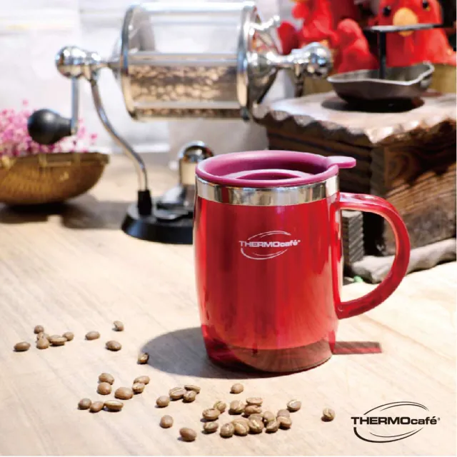 【THERMOcafe凱菲】買1送1_不鏽鋼真空隔溫杯350ml-共2入(DOM-350SH)