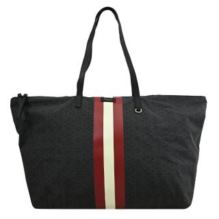 【BALLY】經典條紋印花摺疊行李包旅用包托特包禮盒組(附大萬用包)
