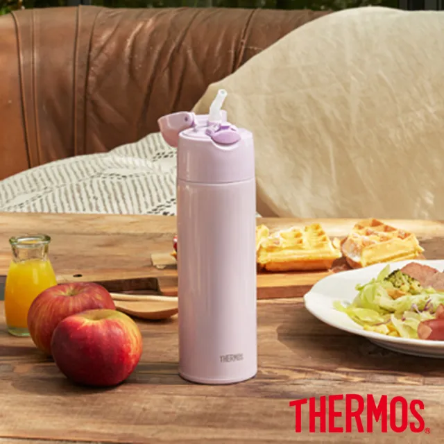 【THERMOS 膳魔師】買1送1_不鏽鋼彈蓋吸管設計保溫瓶550ml(FHL-551)