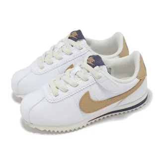 【NIKE 耐吉】童鞋 Cortez Easyon PS 中童 白 奶茶色 阿甘鞋 親子鞋 魔鬼氈 休閒鞋(DM0951-109)
