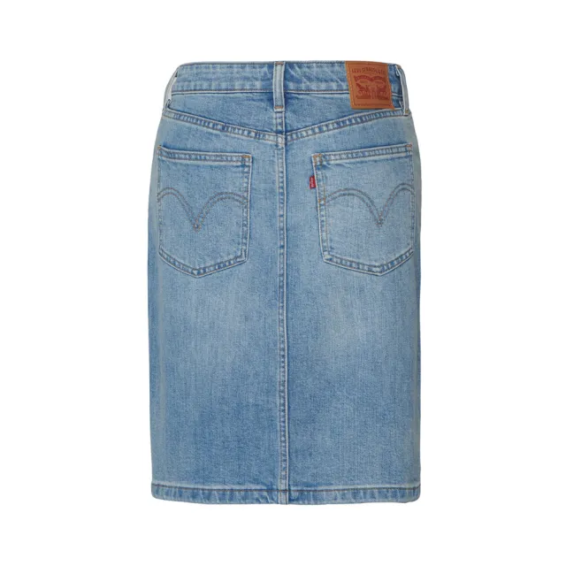 【LEVIS】女款 牛仔裙 復古全排釦A字裙 牛仔短裙 熱賣單品 001R4-0003