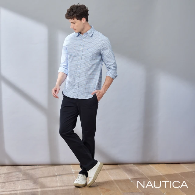 NAUTICA 男裝 百搭素面休閒長褲(黑色)