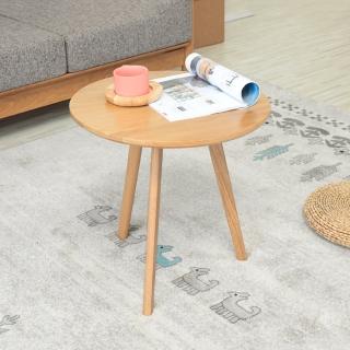 【hoi! 好好生活】原木日式晴圓橡木圓形高邊幾0.5M W0106