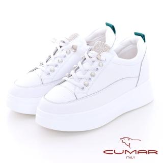【CUMAR】配色厚底休閒鞋(白色)