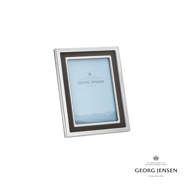 Georg Jensen 官方旗艦店 MANHATTAN 相框 中號 13x18cm 5x7 IN(鏡面拋光不銹鋼 玻璃 再生皮)