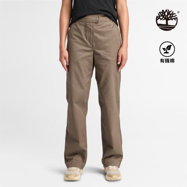 【Timberland】女款咖啡色直筒休閒長褲(A5ZVYBK0)