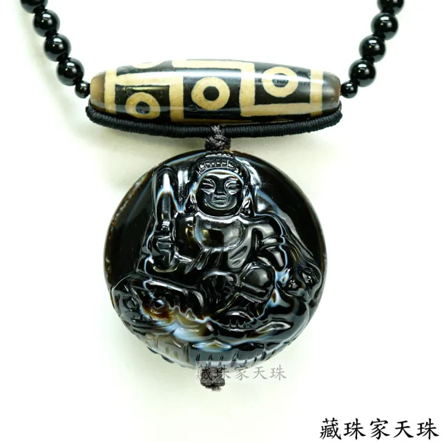 藏珠家】精品53mm文殊菩薩+財咒天眼+大九眼天眼天珠項鍊- momo購物網