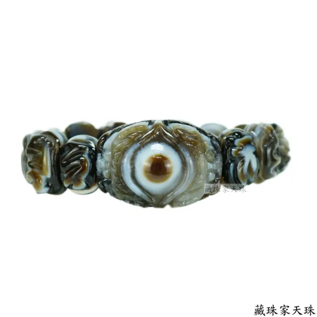 【藏珠家】精品雙龍拱珠+黃財神咒天眼天珠手鍊-中手排（其他規格）