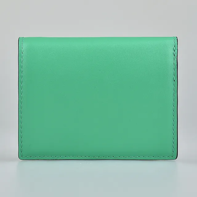 【FURLA 芙拉】FURLA CAMELIA字母LOGO釦式4卡小牛皮對折短夾(若竹綠)