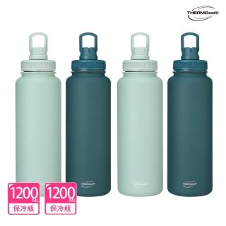 【THERMOcafe凱菲】買1送1 不鏽鋼彈蓋直飲真空保溫杯1200ml+1200ml(TCSB-1200)(保溫瓶)