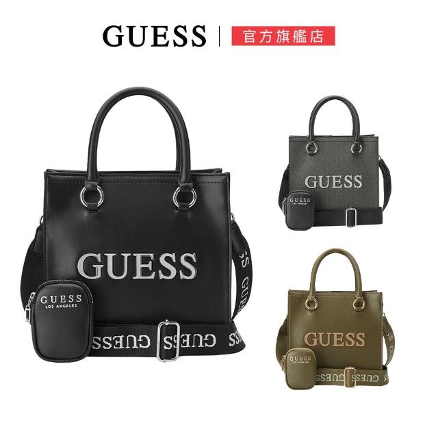 【GUESS】金屬LOGO兩用手提包 附零錢包(三色任選)