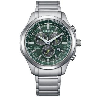 【CITIZEN 星辰】GENTS系列 鈦金屬 三眼計時光動能腕錶/43mm(AT2530-85X)
