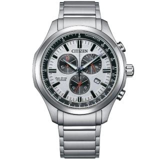 【CITIZEN 星辰】GENTS系列 抗敏輕量鈦金屬光動能三眼計時腕錶/43mm(AT2530-85A)