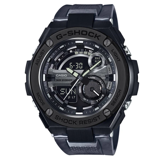 CASIO 卡西歐 G-SHOCK 分層防護構造 雙顯腕錶 雙12 特惠(GST-210M-1A)